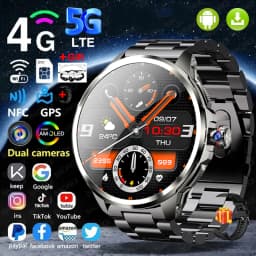4G Full Network GPS Smart Watch 720*720 AMOLED 2100mah 16GB+256GB RAM Camera Video Call WIFI Google APPS Download 5G Smartwatch