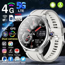 4G Full Network GPS Smart Watch 720*720 AMOLED 2100mah 16GB+256GB RAM Camera Video Call WIFI Google APPS Download 5G Smartwatch