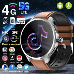 4G Full Network GPS Smart Watch 720*720 AMOLED 2100mah 16GB+256GB RAM Camera Video Call WIFI Google APPS Download 5G Smartwatch
