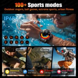 Newly Durable 1400mAh Large Battery Smart Watch Men 1.7" HD Screen IP68K Waterproof LED Flashlight Sports BT Call Smart Bracelet