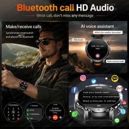 Newly Durable 1400mAh Large Battery Smart Watch Men 1.7" HD Screen IP68K Waterproof LED Flashlight Sports BT Call Smart Bracelet