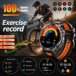 Newly Durable 1400mAh Large Battery Smart Watch Men 1.7" HD Screen IP68K Waterproof LED Flashlight Sports BT Call Smart Bracelet