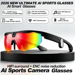 Outdoor Sports Sunglasses 2026 New Smart Cycling Glasses BT Call AI Translation AI Conversation 32MP HD Photo 8MP HD Camera