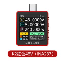New Red Version WITRN K2 INA237 48V Voltage and Current Meter USB Tester PD3.1 Fast Charging Protocol Detection Decoy 28VEPR