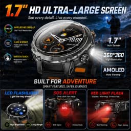 Military TANK Smart Watch 1400mAh Big Battery 10ATM Waterproof Rugged Outdoor SOS Alert Heart Rate Fitness Trackr Smart Bracelet