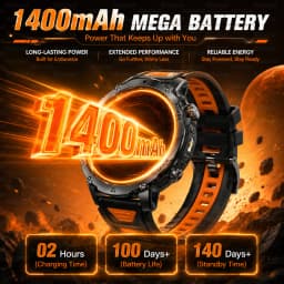 Military TANK Smart Watch 1400mAh Big Battery 10ATM Waterproof Rugged Outdoor SOS Alert Heart Rate Fitness Trackr Smart Bracelet
