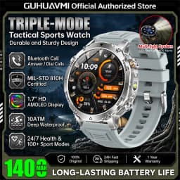 Military TANK Smart Watch 1400mAh Big Battery 10ATM Waterproof Rugged Outdoor SOS Alert Heart Rate Fitness Trackr Smart Bracelet