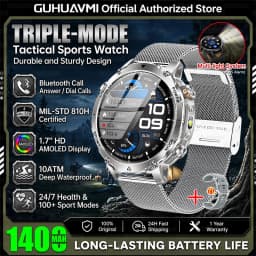 Military TANK Smart Watch 1400mAh Big Battery 10ATM Waterproof Rugged Outdoor SOS Alert Heart Rate Fitness Trackr Smart Bracelet