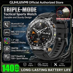 Military TANK Smart Watch 1400mAh Big Battery 10ATM Waterproof Rugged Outdoor SOS Alert Heart Rate Fitness Trackr Smart Bracelet