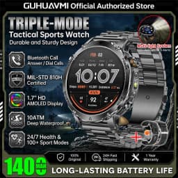 Military TANK Smart Watch 1400mAh Big Battery 10ATM Waterproof Rugged Outdoor SOS Alert Heart Rate Fitness Trackr Smart Bracelet