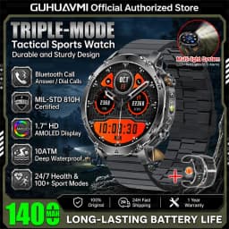 Military TANK Smart Watch 1400mAh Big Battery 10ATM Waterproof Rugged Outdoor SOS Alert Heart Rate Fitness Trackr Smart Bracelet
