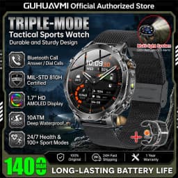 Military TANK Smart Watch 1400mAh Big Battery 10ATM Waterproof Rugged Outdoor SOS Alert Heart Rate Fitness Trackr Smart Bracelet