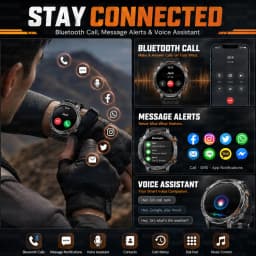 Military TANK Smart Watch 1400mAh Big Battery 10ATM Waterproof Rugged Outdoor SOS Alert Heart Rate Fitness Trackr Smart Bracelet