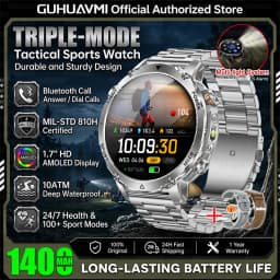 Military TANK Smart Watch 1400mAh Big Battery 10ATM Waterproof Rugged Outdoor SOS Alert Heart Rate Fitness Trackr Smart Bracelet