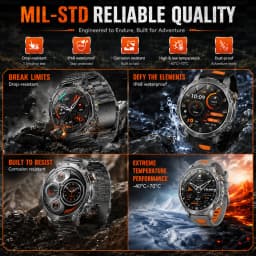 Military TANK Smart Watch 1400mAh Big Battery 10ATM Waterproof Rugged Outdoor SOS Alert Heart Rate Fitness Trackr Smart Bracelet