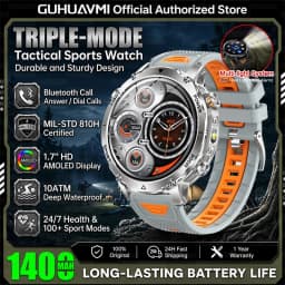 Military TANK Smart Watch 1400mAh Big Battery 10ATM Waterproof Rugged Outdoor SOS Alert Heart Rate Fitness Trackr Smart Bracelet