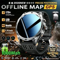 2026New ULtra Military Grade 1000mAh Battery SmartWatch Built in GPS Compass 10ATM Waterproof Sports 1.73 AMOLED Smart watch Men