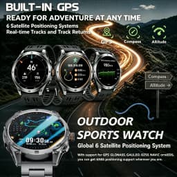 2026New ULtra Military Grade 1000mAh Battery SmartWatch Built in GPS Compass 10ATM Waterproof Sports 1.73 AMOLED Smart watch Men