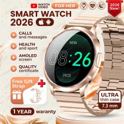 2026 New Ultra-thin Smart Watch For Women 466*466 AMOLED Display Sports Watches BT Call Digital Health Tracker Ladies Smartwatch