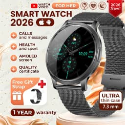 2026 New Ultra-thin Smart Watch For Women 466*466 AMOLED Display Sports Watches BT Call Digital Health Tracker Ladies Smartwatch