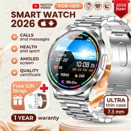 2026 New Ultra-thin Smart Watch For Women 466*466 AMOLED Display Sports Watches BT Call Digital Health Tracker Ladies Smartwatch