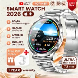 2026 New Ultra-thin Smart Watch For Women 466*466 AMOLED Display Sports Watches BT Call Digital Health Tracker Ladies Smartwatch