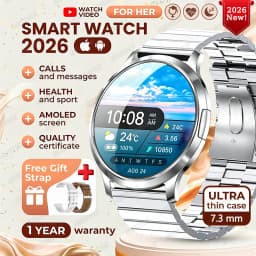 2026 New Ultra-thin Smart Watch For Women 466*466 AMOLED Display Sports Watches BT Call Digital Health Tracker Ladies Smartwatch