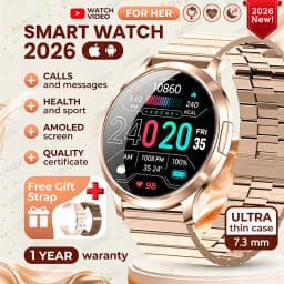 2026 New Ultra-thin Smart Watch For Women 466*466 AMOLED Display Sports Watches BT Call Digital Health Tracker Ladies Smartwatch