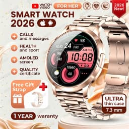 2026 New Ultra-thin Smart Watch For Women 466*466 AMOLED Display Sports Watches BT Call Digital Health Tracker Ladies Smartwatch