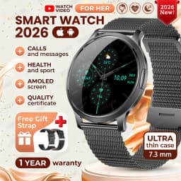 2026 New Ultra-thin Smart Watch For Women 466*466 AMOLED Display Sports Watches BT Call Digital Health Tracker Ladies Smartwatch
