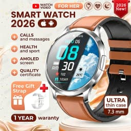 2026 New Ultra-thin Smart Watch For Women 466*466 AMOLED Display Sports Watches BT Call Digital Health Tracker Ladies Smartwatch