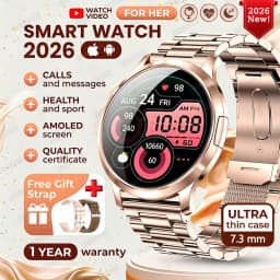2026 New Ultra-thin Smart Watch For Women 466*466 AMOLED Display Sports Watches BT Call Digital Health Tracker Ladies Smartwatch