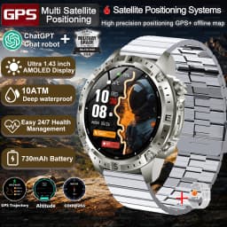 2026 New Army grade TANK GPS Offline Maps Smart Watch 10ATM Waterproof Sports Compass Heart rate HD Bluetooth call Smart watch
