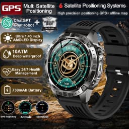 2026 New Army grade TANK GPS Offline Maps Smart Watch 10ATM Waterproof Sports Compass Heart rate HD Bluetooth call Smart watch