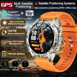 2026 New Army grade TANK GPS Offline Maps Smart Watch 10ATM Waterproof Sports Compass Heart rate HD Bluetooth call Smart watch