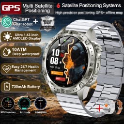2026 New Army grade TANK GPS Offline Maps Smart Watch 10ATM Waterproof Sports Compass Heart rate HD Bluetooth call Smart watch