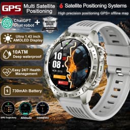 2026 New Army grade TANK GPS Offline Maps Smart Watch 10ATM Waterproof Sports Compass Heart rate HD Bluetooth call Smart watch