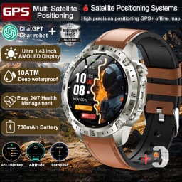 2026 New Army grade TANK GPS Offline Maps Smart Watch 10ATM Waterproof Sports Compass Heart rate HD Bluetooth call Smart watch