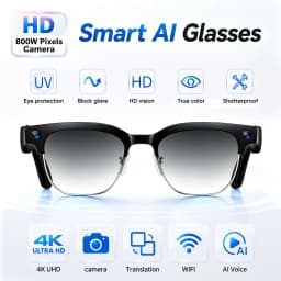 2026 New 4K HD 800W Smart AI Glasses Men 120+Language Translation Video record Take photos Chat GPT Call Music Sunglasses Women