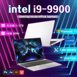 Windows 11 Pro Portable Notebook Intel Core I9-9900 15.6 inch Laptop Computer HD Screen 16GB RAM 1TB 2TB SSD Laptops PC