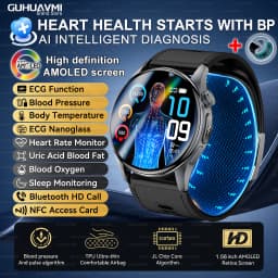 2026 New Air Pump Airbag Smart Watch High Precision Dynamic Blood Pressure Monitor ECG Heart Rate Health Smart watch For Adult