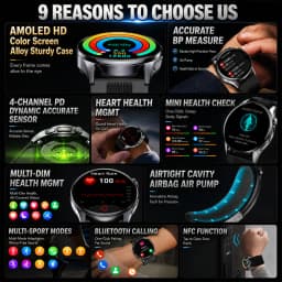2026 New Air Pump Airbag Smart Watch High Precision Dynamic Blood Pressure Monitor ECG Heart Rate Health Smart watch For Adult