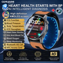 2026 New Air Pump Airbag Smart Watch High Precision Dynamic Blood Pressure Monitor ECG Heart Rate Health Smart watch For Adult