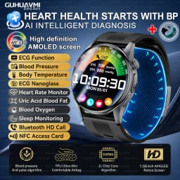 2026 New Air Pump Airbag Smart Watch High Precision Dynamic Blood Pressure Monitor ECG Heart Rate Health Smart watch For Adult