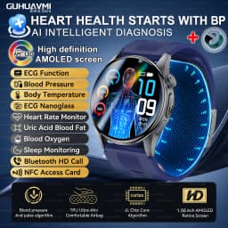 2026 New Air Pump Airbag Smart Watch High Precision Dynamic Blood Pressure Monitor ECG Heart Rate Health Smart watch For Adult