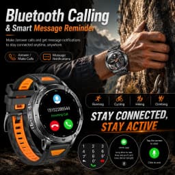 New Outdoor Sports Fitness 1.7 Inch Smart Watch 1400mAh Battery Waterproof SOS Dual-Color Flashlight BT Call Smart watch For Men