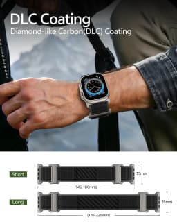 LULULOOK Grade 5 Titanium Nylon Band for Apple Watch Ultra 49 46 45 44mm, Titanium Band for iWatch Ultra 3 S11 10 SE 9 8 7 6 5 4