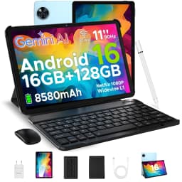 Doogee U11 Android 16 2-in-1 Smart Tablet Pc Gemini Ai 16Gb Ram(4+12) 128Gb Rom 8580Mah Battery Dual Speaker Supports Widevine L1 11" Ultra-Clear 90Hz Display Tablet Pc