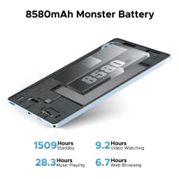 Doogee U11 Android 16 2-in-1 Smart Tablet Pc Gemini Ai 16Gb Ram(4+12) 128Gb Rom 8580Mah Battery Dual Speaker Supports Widevine L1 11" Ultra-Clear 90Hz Display Tablet Pc
