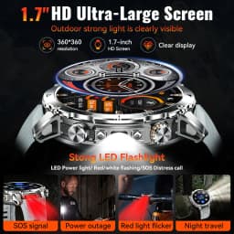 LIGE 2026 Military 1400mAh Battery Smart Watch Men Outdoor Flashlight IP68 Waterproof Heart Rate Bluetooth Call Sports Bracelets